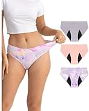 Neione Period Underwear for Teen Girls & Women Mid Rise Menstrual Panties Modal Hipster Briefs Soft Stretch Breathable 3 Pack Fairy XS