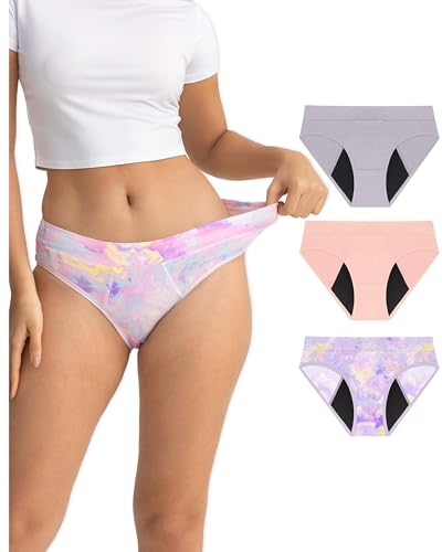 Image of Neione Period Underwear for Women Mid Rise Menstrual Panties Modal Hipster Briefs Soft Stretch