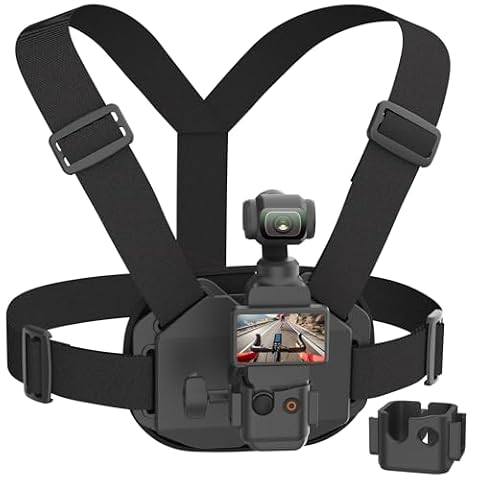 NEOSOU Uchwyt na klatkę piersiową do Osmo Pocket 3 z adapterem rozszerzającym, uprząż pasa piersiowego do GoPro/DJI Osmo Action/Insta360, miękka ochrona, wygodne noszenie, akcesoria do kamery