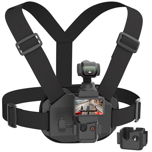 NEOSOU Support de poitrine pour Osmo Pocket 3 avec adaptateur d'extension, harnais de sangle de poitrine pour GoPro/DJI Osmo Action/Insta360, coussinet de...