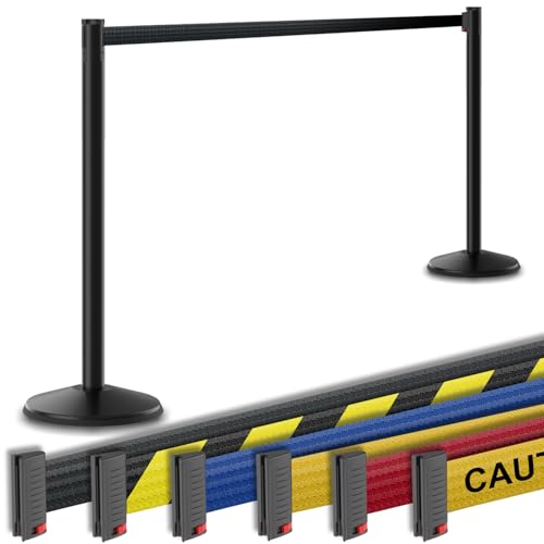 Visiontron 101SB-BK Prime Retracta-Belt Stanchion With Retractable Belt Barrier cover