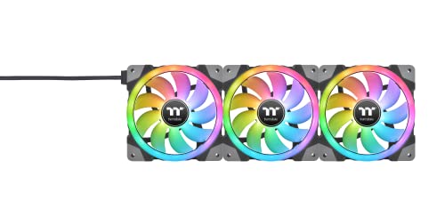 Image of Thermaltake SWAFAN EX14 RGB Magnetic Quick Connect PWM Cooling Fan (up to 2000RPM) Black Edition - 3 Fan Pack