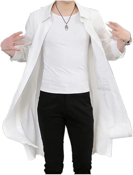 Amazon | [Msymay] トレンチコート メンズ ロングシャツ 薄手 UV