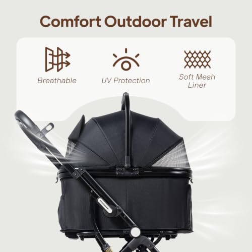 Image of 3-in-1 Dog Stroller for Small and Medium-Sized Dogs up to 33 lbs
