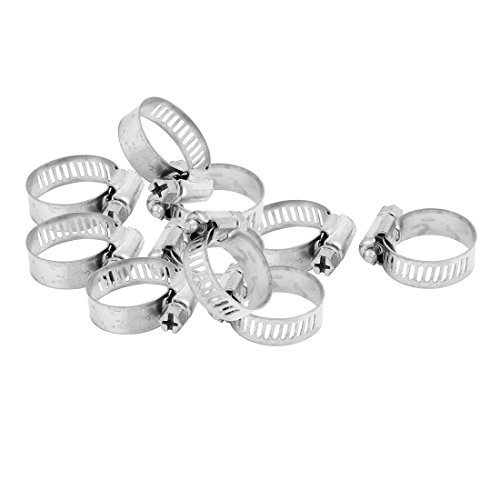 Aexit Adjustable 16-25mm Clamps Cable Tight Coolant Hose Pipe Fitting Worm Gear Clamp Strap Clamps 10 Pcs