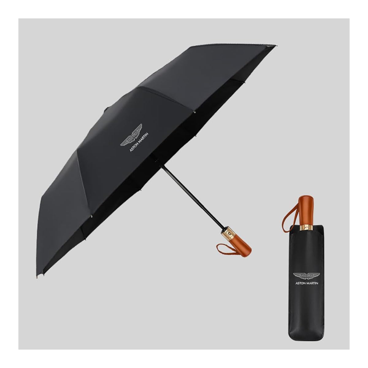 GSEFTY Car Umbrella for Aston Martin Coupé V12 / AMR 2016-2023, Compact Parasol Portable and Automatic Rain Umbrella Large Rids Travel