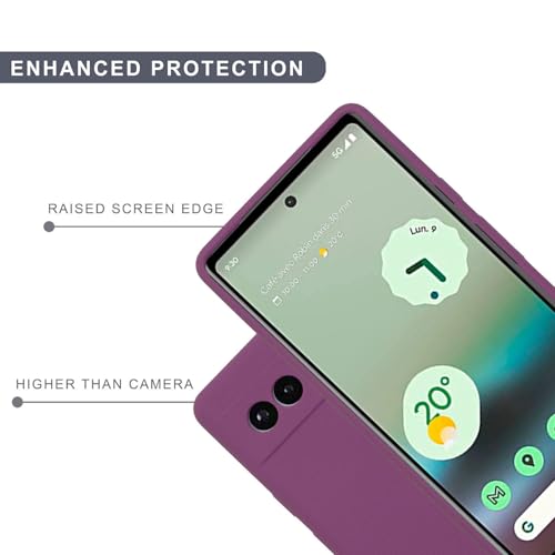 Image of SPRIG Compatible with Google Pixel 6A Premium SilkTone (Liquid Silicone) Back Cover Drop Tested Shock Proof Mobile Case for Men, Women, Boys and Girls with Camera Protection (Purple)