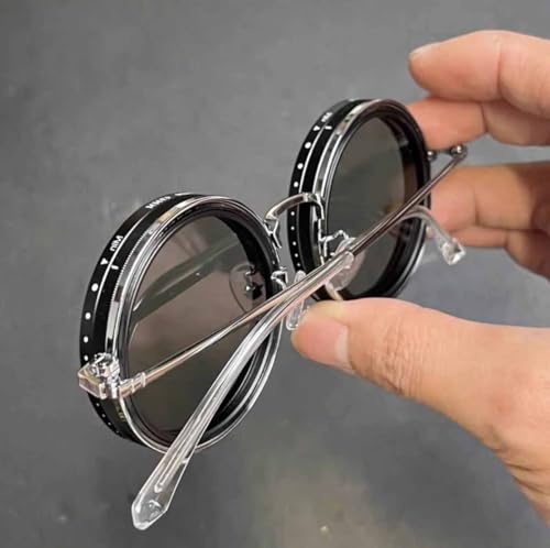 Rounded Polarized Glasses with Adjustable ND Filter 1-9 Gears Adjustable Sunglasses Retro and Stylish2