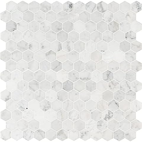 MSI Carrara White Hexagon Marble Tile Cover