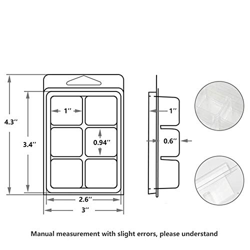 Miniatura 4 de Liseng 100 Paquetes De Moldes Cuadrados Para Derretir , Bandeja De Plástico Transparente De 6 Cavidades Para Hacer Velas Y Jabón