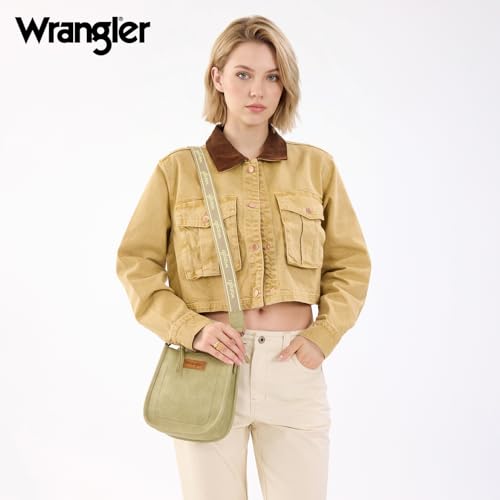 Image of Wrangler Small Crossbody Bag for Women, Mini Shoulder Purse with Adjustable Strap, Vegan Leather Phone Purse