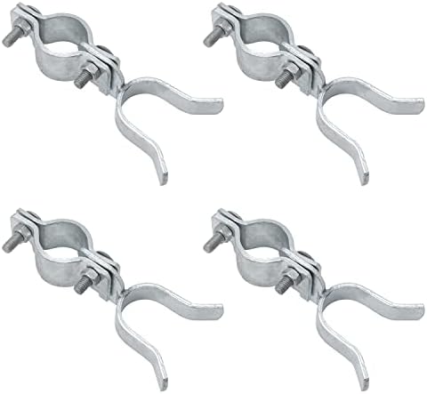 1-3/8" x 1-3/8" Chain Link Fence Fork Latch, VIVIDA Gate Fork Latch with Padlock Hole, Galvanized Fence Latch Lock, Bolts & Nuts Included, 4 PCS