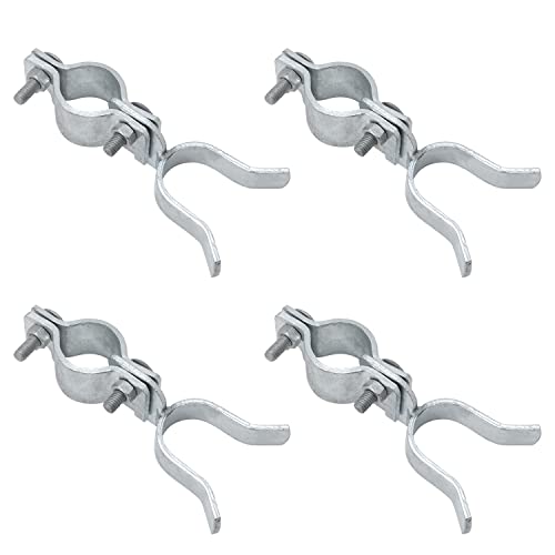 1-3/8" X 1-3/8" Chain Link Fence Fork Latch, Vivida Gate Fork Latch With Padlock Hole, Galvanized Fence Latch Lock, Bolts & Nuts Included, 4 Pcs #TOP3