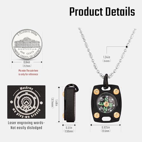 MecArmy CMP Mini Boussole en Titane et Laiton de Luxe pour Survie, Cadeau de père à Fils, Cadeau de Remise de diplôme, Anniversaire