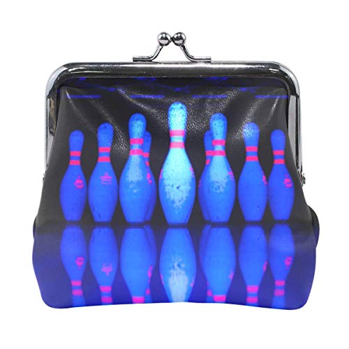 Portamonete Pochette Portafoglio Portafogli Borsa Cambio carte Organizzatore Piccolo Mini Chiave Chiave di archiviazione Per ragazza Donna Regalo da festa femminile Bowling Colore scuro