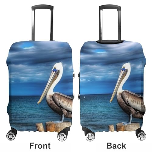 Pelican Bird Suitcase Covers Luggage Protector - Travel Elastic Baggage Case Protective, Washable Anti-scratch Large Suit Case Cover for Suitcases Fits 19-32 Inch Luggages L3