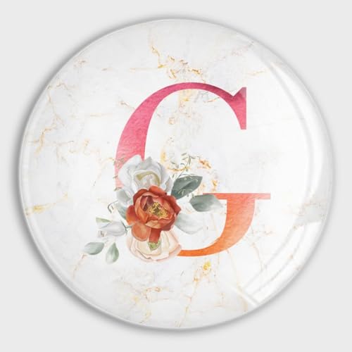 Imanes de cocina decorativos con inicial G y flores 2