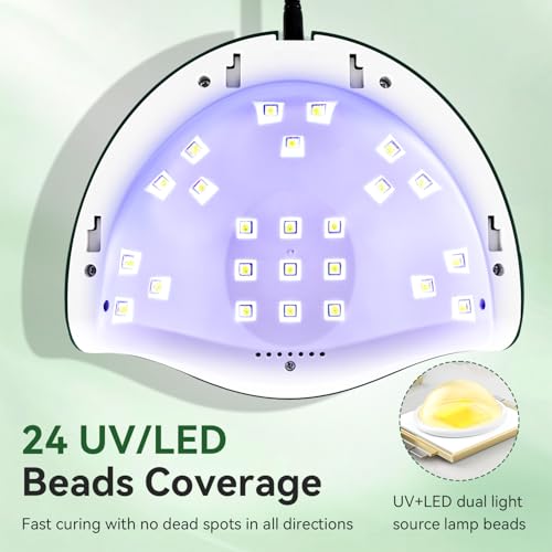 Image of JODSONE U V Nail Lamp LED Gel Nail Dryer Gel Nail Lamp with Auto Sensor and 4 Timers Home Salon Use Nail Tools Green