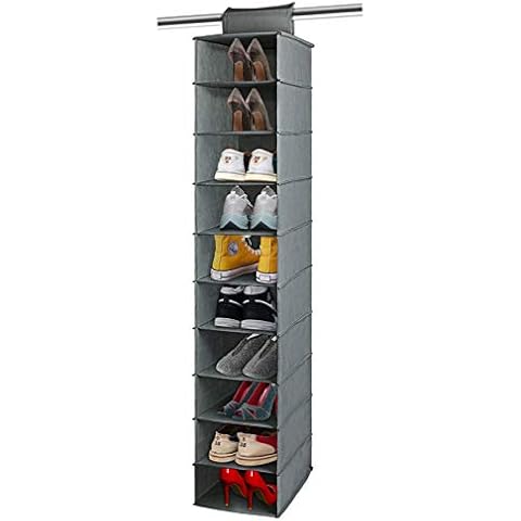 PUiKUS 10-Shelf Hanging Shoe Organizer Cover