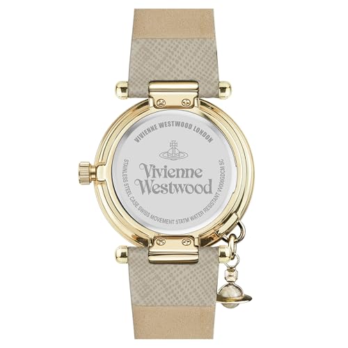 Vivienne Westwood Orb Pop Womens Quartz Watch with Champagne Dial and Beige Leather Strap VV006GDCM4