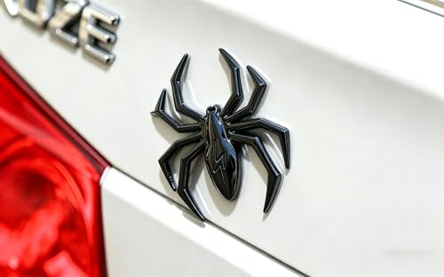 Image of 3D Spider Chrome Emblem Badge Sticker Decoration for Car, Truck, Motorcycle, RV, Scooter, SUV, Door, Window (Black Flash Spider)