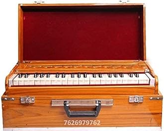 Folding(Portable) Harmonium Total 42 Keys,Deluxe Portable Harmonium, Natural, 2 Reeds, 3.5 Octaves, Coupler