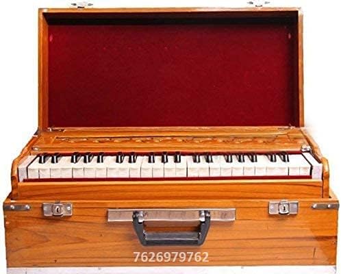 Folding(Portable) Harmonium Total 42 Keys,Deluxe Portable Harmonium, Natural, 2 Reeds, 3.5 Octaves, Coupler