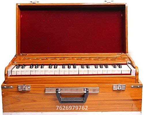 JAPS BIZ® Folding(Portable) Harmonium Total 42 Keys,Deluxe Portable Harmonium, Natural, 2 Reeds, 3.5 Octaves, Coupler