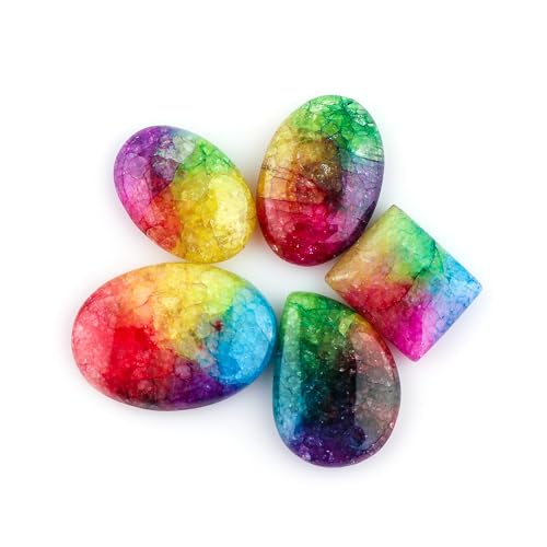 CRYSTALINES 5pcs Wholesale Multi Color Solar Quartz Gemstones Lot Mix ...