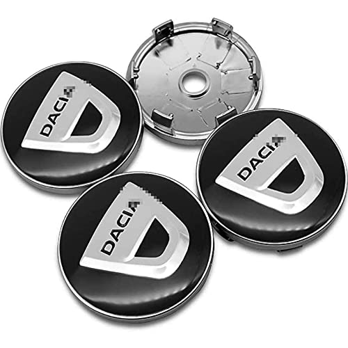 4 Piezas Etiqueta Engomada Insignia Emblema 3D Casquillos Centrales Rueda Para Dacia Duster Logan Sandero Lodgy, Cubierta Central Pegatinas Tapacubos Protector Prueba Agua Accesorios Diseño Coche 60MM Cover