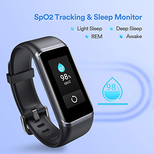 LETSCOM Fitness Tracker, Activity Tracker with Heart Rate Monitor & Blood Oxygen Saturation, Calorie Step Counter, Alexa Built-in, 5ATM Waterproof, Smart Fitness Pedometer Watch for Women Men