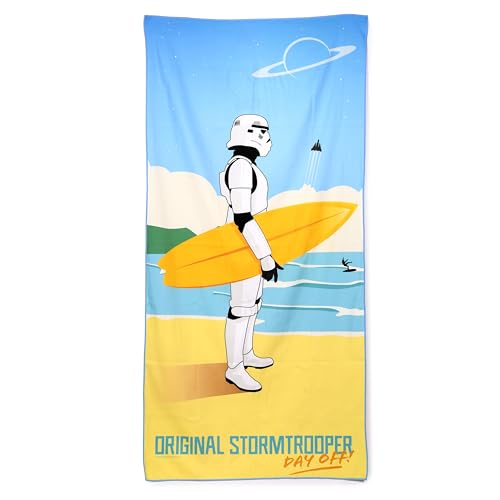 Puckator The Original Stormtrooper Surf Day Off Microfibre Beach Towel - Large Quick Drying Lightweight Thin Funny Mens Girls Beach Pool Holiday Towel Towels For Adults Womens - Vacation Accessories