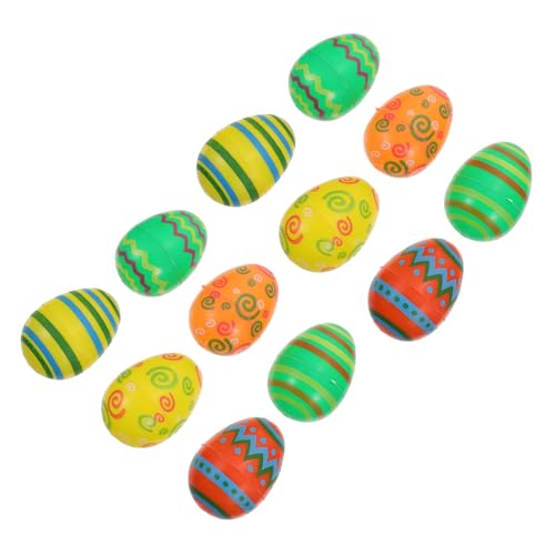 BESTonZON 12piezas Huevos De Pascua De Coloridos Para Sorpresas y Decoración De Pascua Juguetes De Cápsula De Huevos Abiertos
