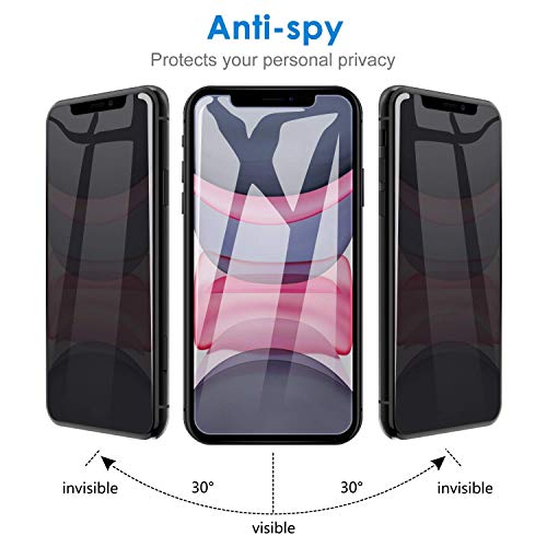 Image of DPJ Privacy Tempered Glass For iPhone 11 Pro Max and iPhone Xs Max (6.5 Inch) With Installation Kit | Edge to Edge Coverage | Black [Pack of 1]