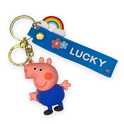 Image of AUGEN Peppa Pig 2 Action Figure Keychain Limited Edition for Car, Decoration, Cake, Office Desk & Study Table (Pack of 1)