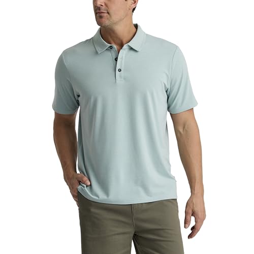 Free Fly Men's Flex Polo II - Ultra-Soft Bamboo Viscose UPF 50+ Sun Protection Polo Shirt for Men with Temperature Regulation