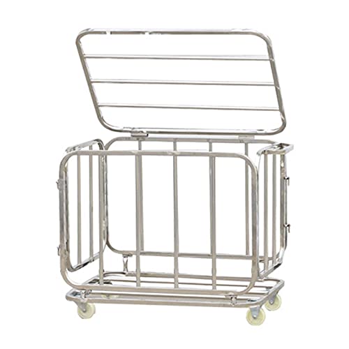Generic - Sports Ball Storage Rack Rolling Cart for Basketball American Football & Volleyball Collapsible & Stackable Ball Cage Heavy Duty Stainless Steel Storage Solution