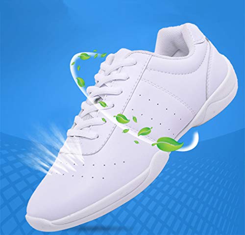 DADAWEN Adult & Youth White Cheerleading Shoe Athletic Sport Training Competition Tennis Sneakers Cheer Shoes3