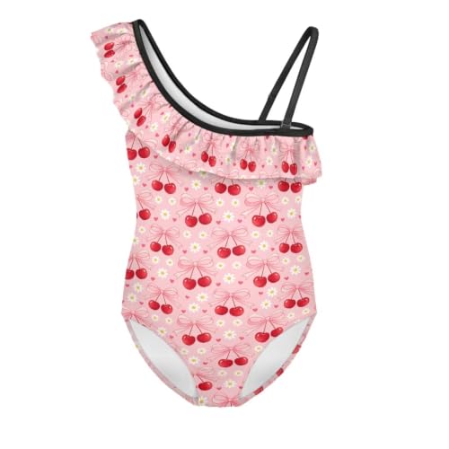 Image of Girls Swimsuit One Piece Ruffle Swimsuit Non-Slip Straps UPF 50+ for Girls Size 3-14 Years