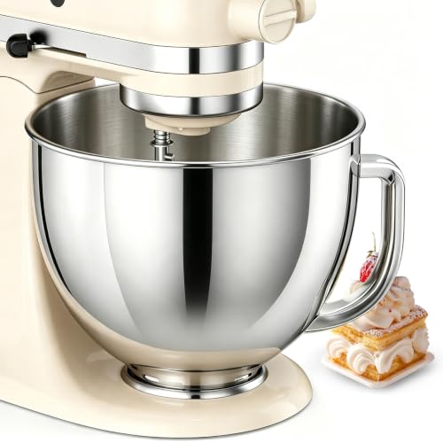 5QT Stainless Steel Mixing Bowl with Handle for KitchenAid Stand Mixer - image 2