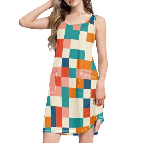 Robe décontractée sans manches avec coupe drapée fluide unique
