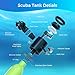 SMACO Mini Scuba Tank with Full Face Mask Reusable 0.5L Diving Tank with Snorkel Mask Portbale Pony Bottle with Hand Pump for Shallow Water Diving Emergency Rescue