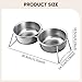 Baoblaze Elevated Double Bowl Pet Feeder Waterer and Holder Stainless Steel Pet Feeding Dish Tilted Cat Dog Dishes for Small Dogs Cats, 650ml