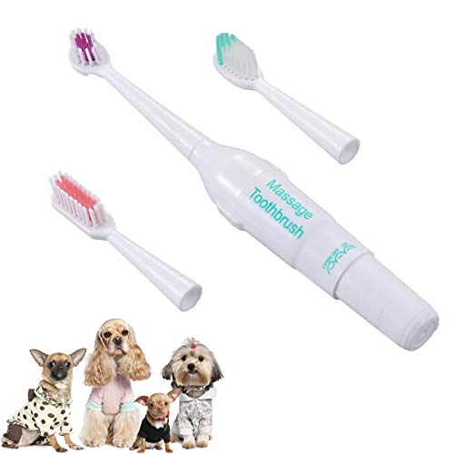Escova de dentes elétrica para animais de estimação POPETPOP 3 peças (Cor aleatória)