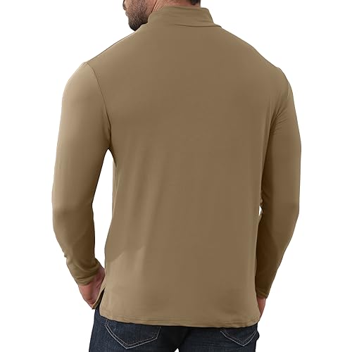 Uni Clau Mens Mock Turtleneck Long Sleeve Shirts Fashion Pullover Sweater Slim Fit Undershirt Featuring Basic Top4