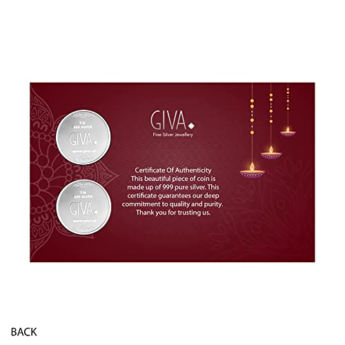 GIVA 999 Pure Silver Lakshmi Ji (1 gm) & Ganesh Ji (1 gm) Coin - Image 3
