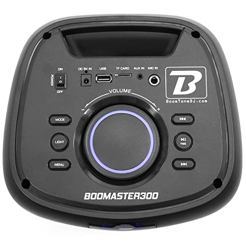 BoomTone DJ Boomaster 300 Enceinte Bluetooth Lumineuse LED Portable puissante 250W, Enceinte Karaoke, Bluetooth sans Fil, TWS, Rechargeable USB, Tuner, Lecteur USB/Carte SD. Télécommande fournie – Image 4