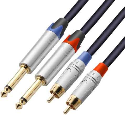 Tisino RCA to 1/4" Cable,Dual RCA to Dual 1/4" TS HiFi Audio Cable, 3.3FT