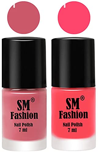 Image of Long Lasting Nail Polish | Nail Paint Combo 7 ml Each) - Set of 2 Nude Pink-Pink