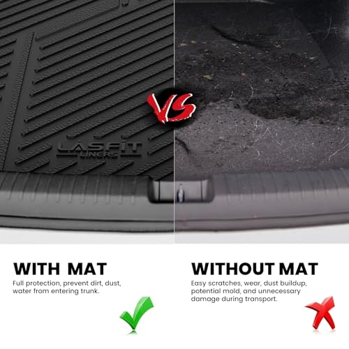 Image of LASFIT Trunk Mat for Honda Accord 2017 2016 2015 2014 2013 (Only Sedan) | All Weather Custom Fit Anti-Slip Pet Friendly Easy Clean TPE Trunk Liner Cargo Mat, Black (NOT Coupe & Hybrid)